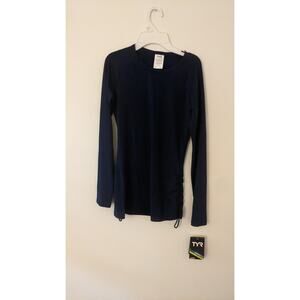 TYR Durafast Women's Navy Blue Long Sleeve Shirt XS Tech Tee, Athleisure NWT